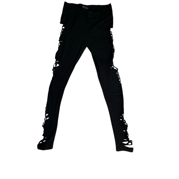 Current Mood Black Legging Side Cutouts Dollskill SZ M NEW - Picture 2 of 14